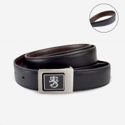 Nahkavyö 30mm, hopea leijona solki