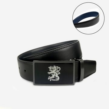 Nahka kääntövyö 35mm leijona laattasoljella