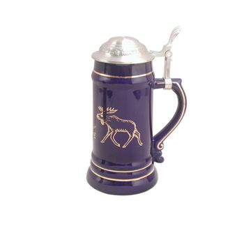 Hirvi sininen keraaminen tuoppi tilavuus 0,5 L