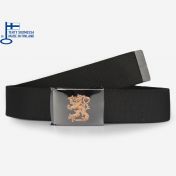 Joustava canvasvyö tumma leijona solki 120 cm