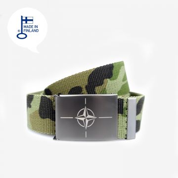 Vihreä camo canvasvyö 40mm, NATO-soljella  135cm Total